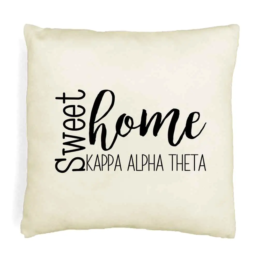 Sweet Home Kappa Alpha Theta Throw Pillow Cover for Sorority Room Decor