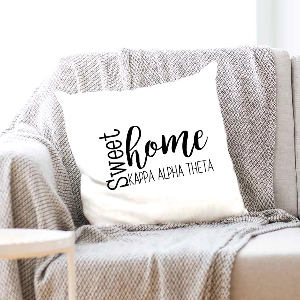 Sweet Home Kappa Alpha Theta Throw Pillow Cover for Sorority Room Decor