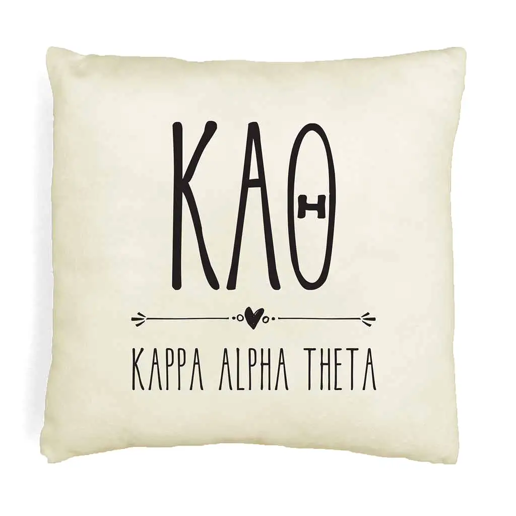 Theta Greek Boho Sorority Throw Pillow Cover for Dorm or Apartment