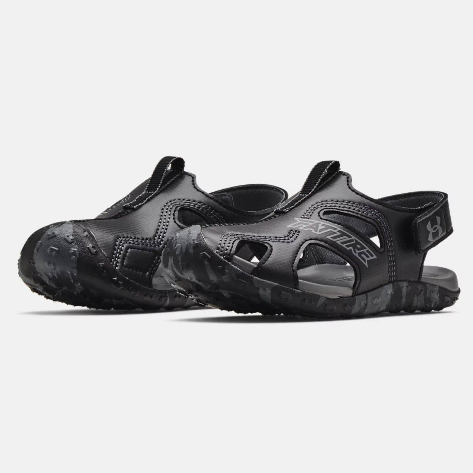 Under Armour Black/Pitch Grey Fat Tire Defender Children’s Sandal