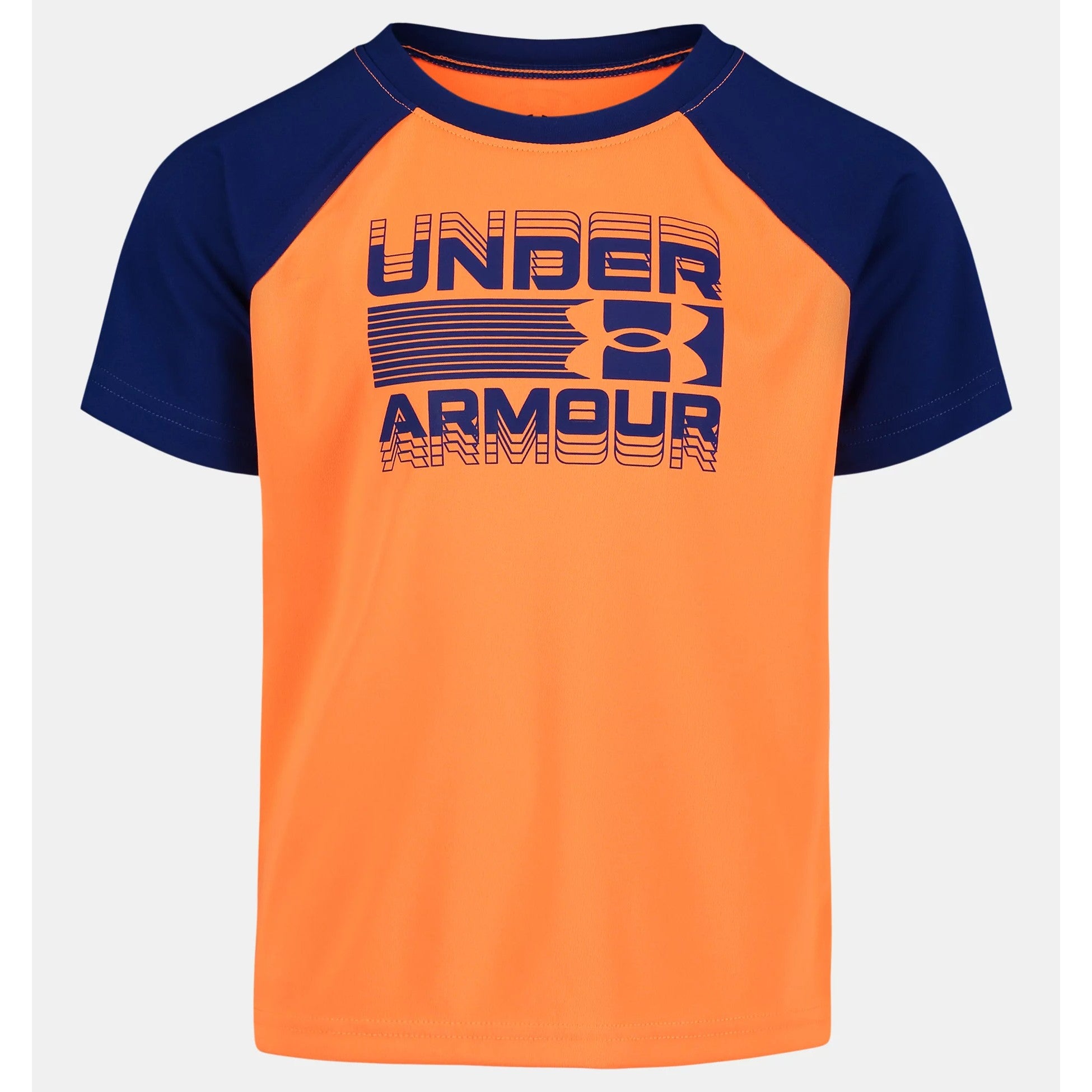 Under Armour Kids Panic Orange Wordmark Stack Raglan S/S Tee