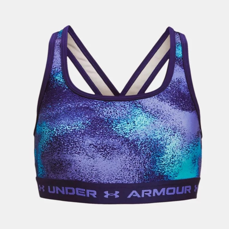 Under Armour Sonar Blue/Baja Blue Crossback Printed Sports Bra