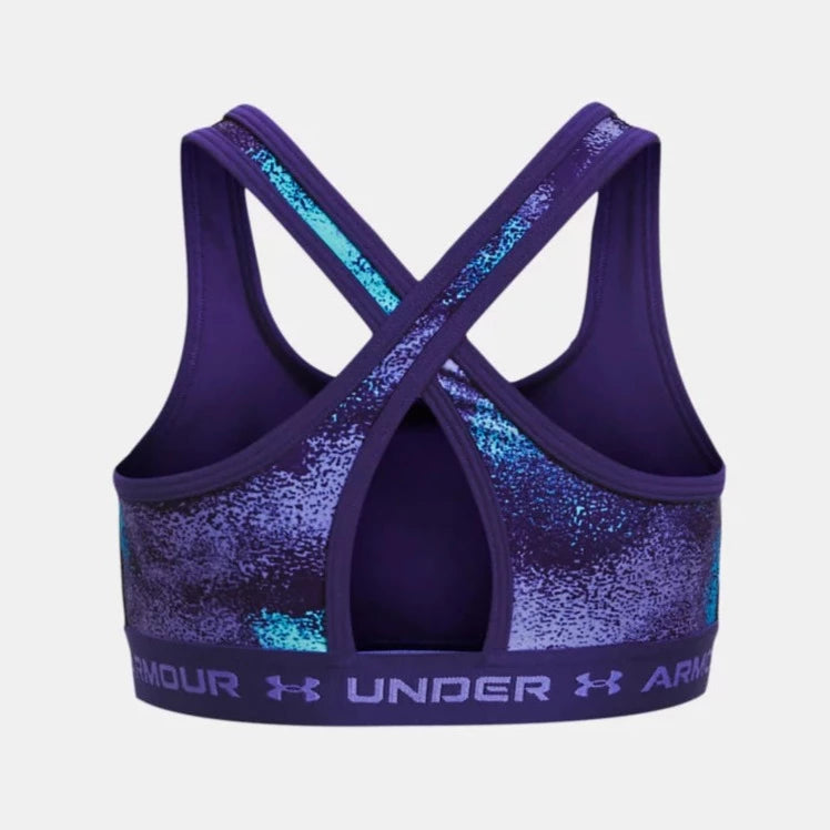 Under Armour Sonar Blue/Baja Blue Crossback Printed Sports Bra