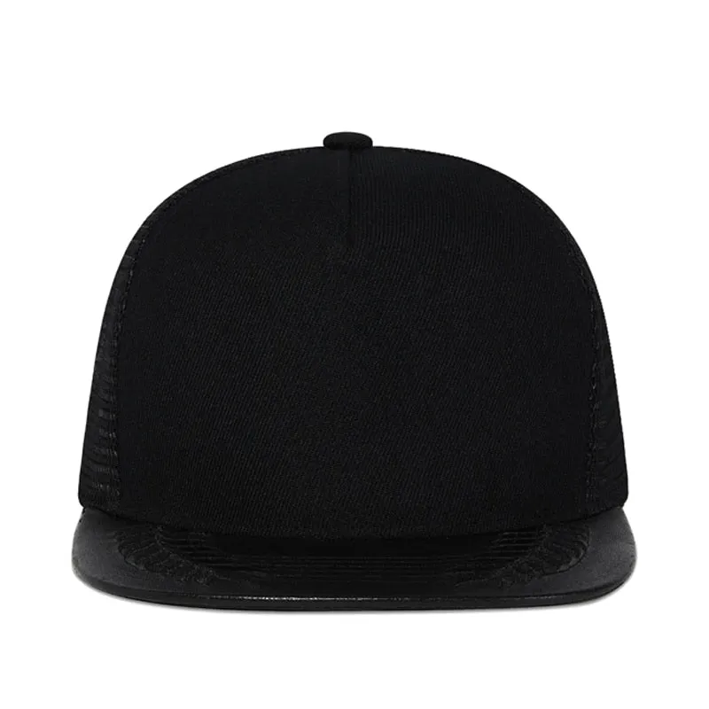 Unisex Solid Black Color Adjustable Streetwear Baseball Hip Hop Cap