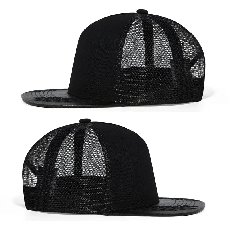 Unisex Solid Black Color Adjustable Streetwear Baseball Hip Hop Cap