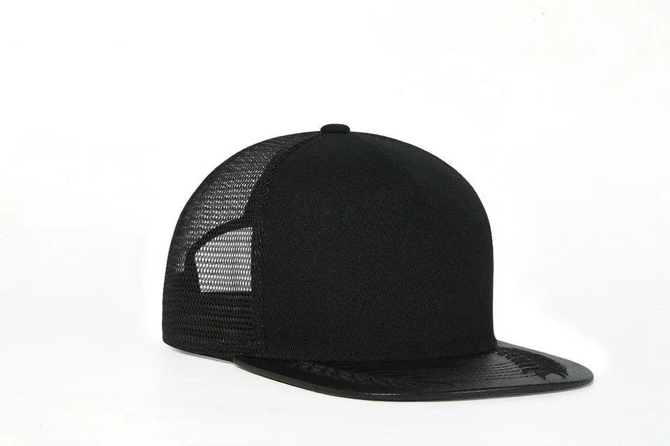 Unisex Solid Black Color Adjustable Streetwear Baseball Hip Hop Cap