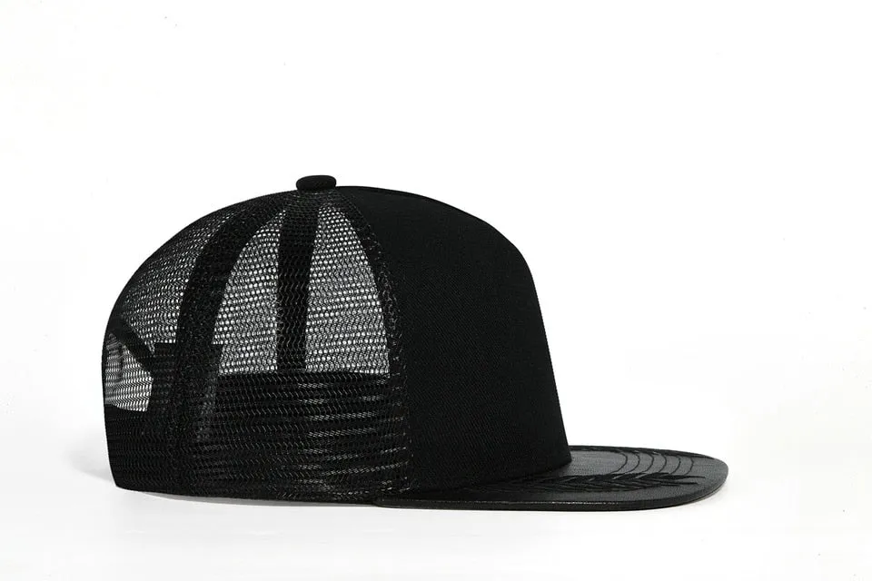 Unisex Solid Black Color Adjustable Streetwear Baseball Hip Hop Cap