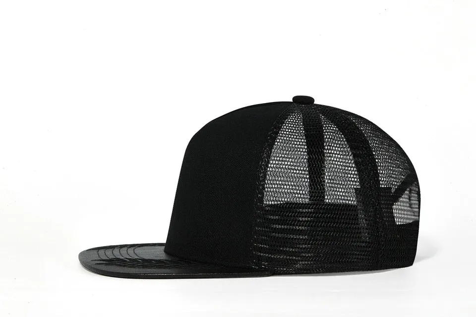 Unisex Solid Black Color Adjustable Streetwear Baseball Hip Hop Cap