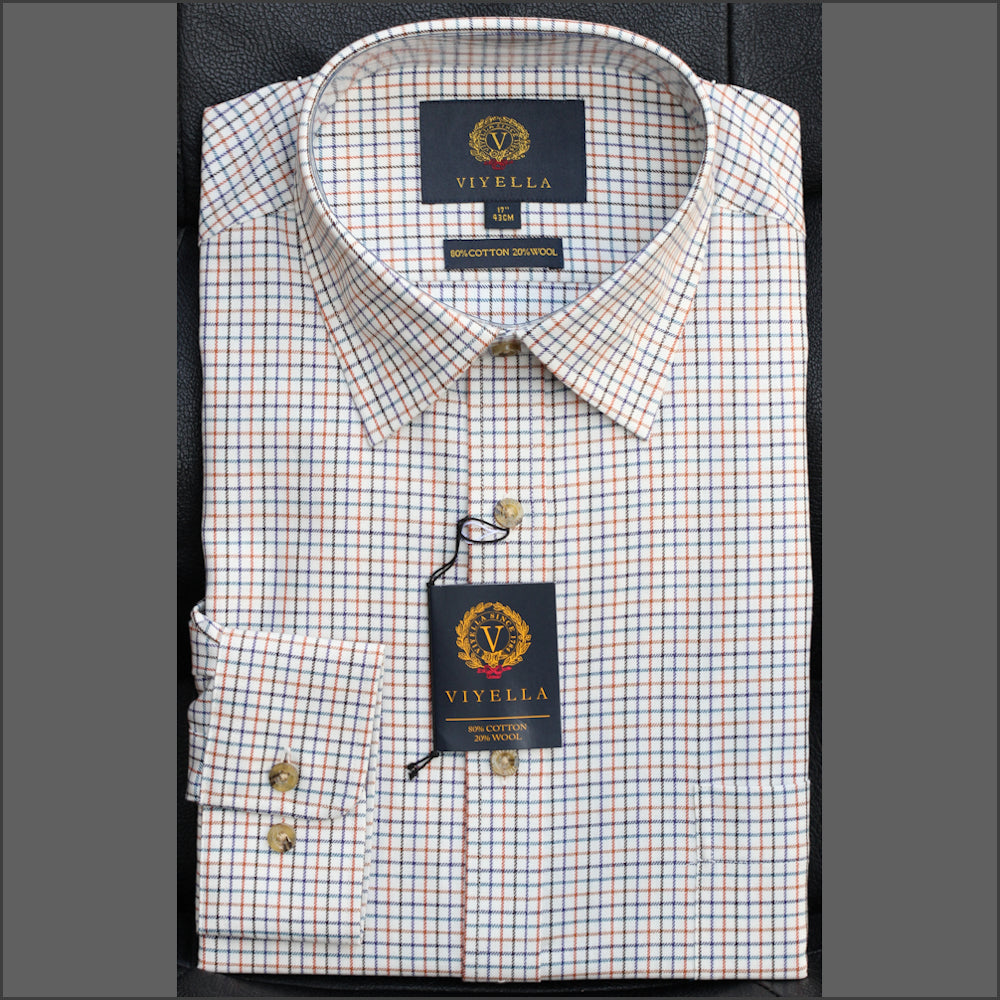 VIYELLA Conker CHECK WOOL BLEND SHIRT <>