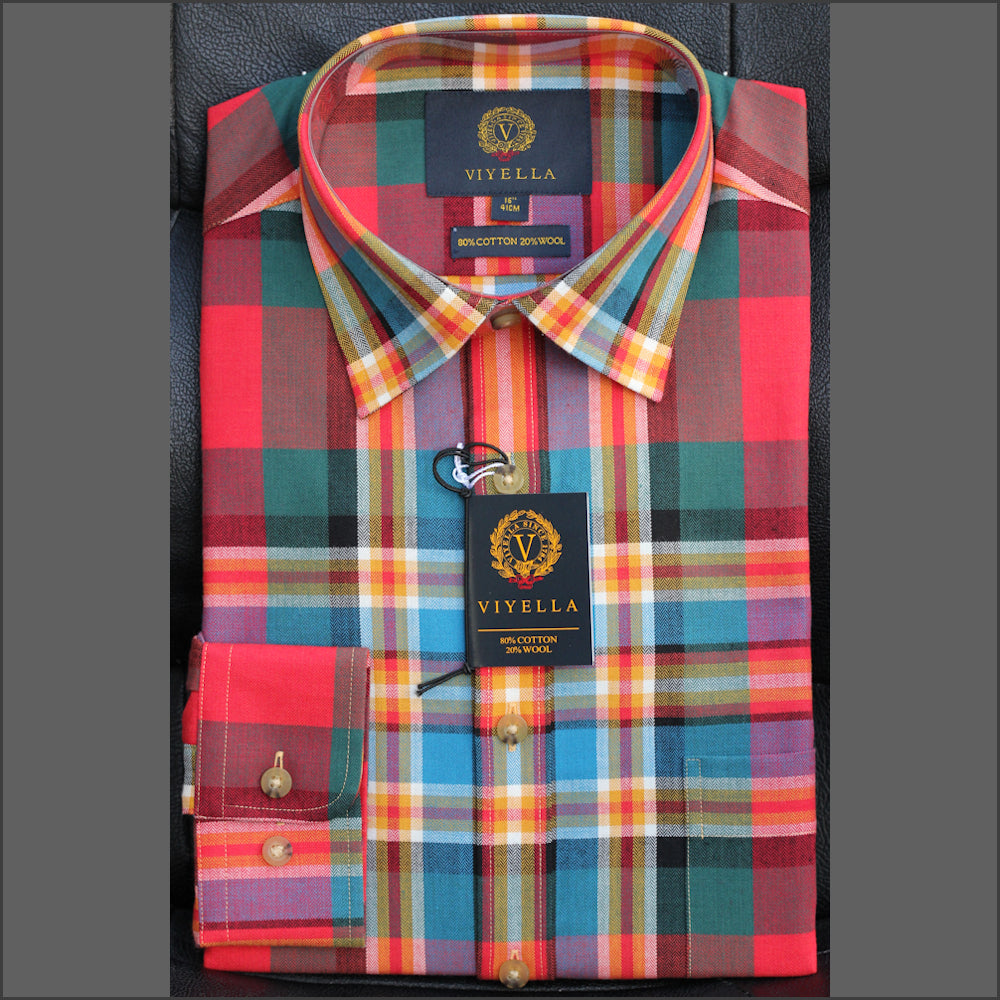 VIYELLA MacGill Tartan CHECK WOOL BLEND SHIRT <>