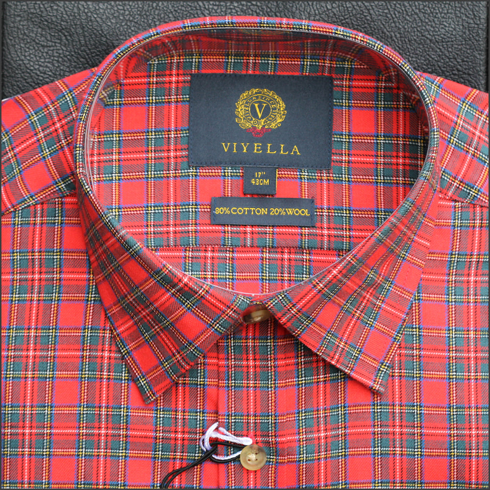 Viyella Royal Stewart Wool Blend Shirt<>