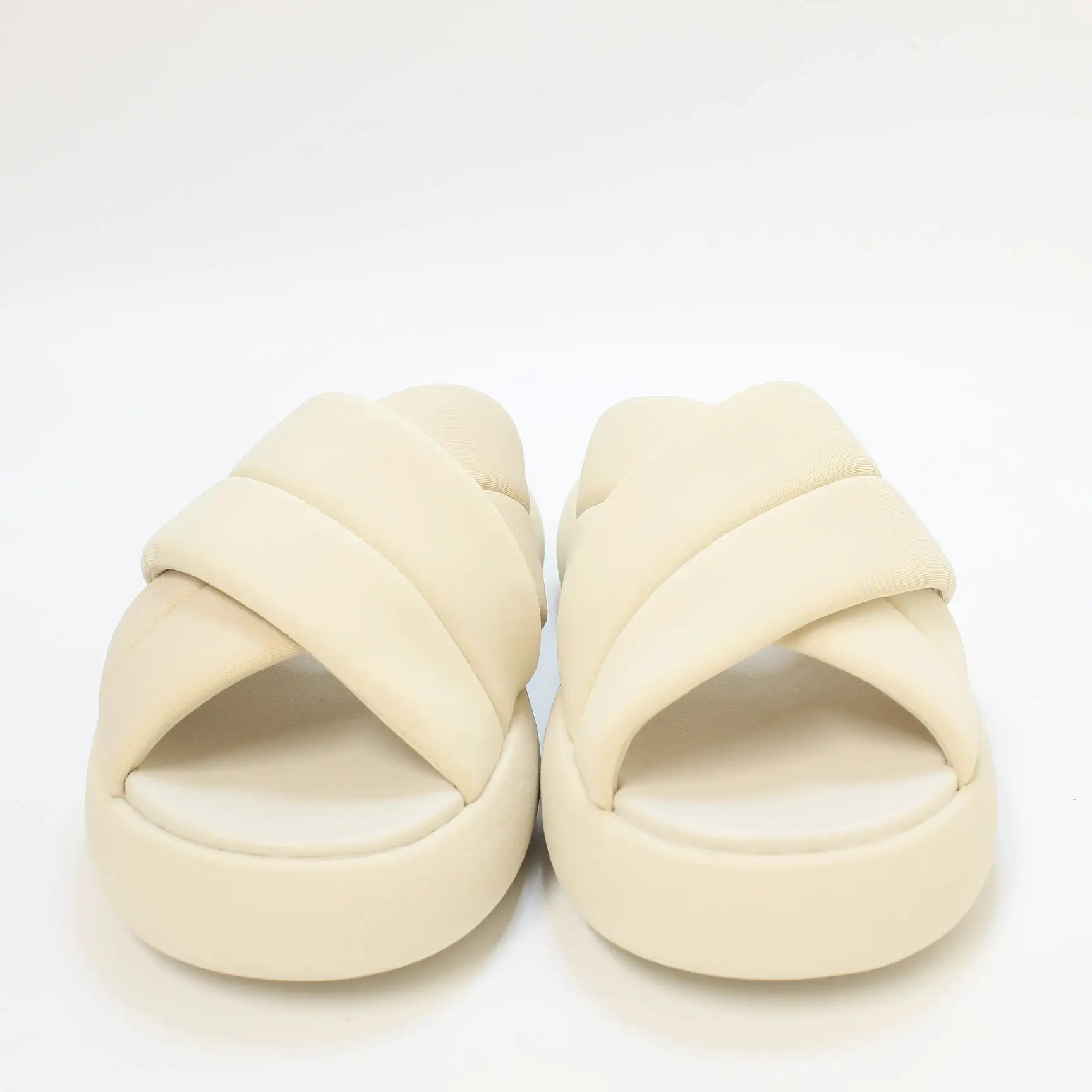 Womens Toms Mallow Crossover Slides Beige