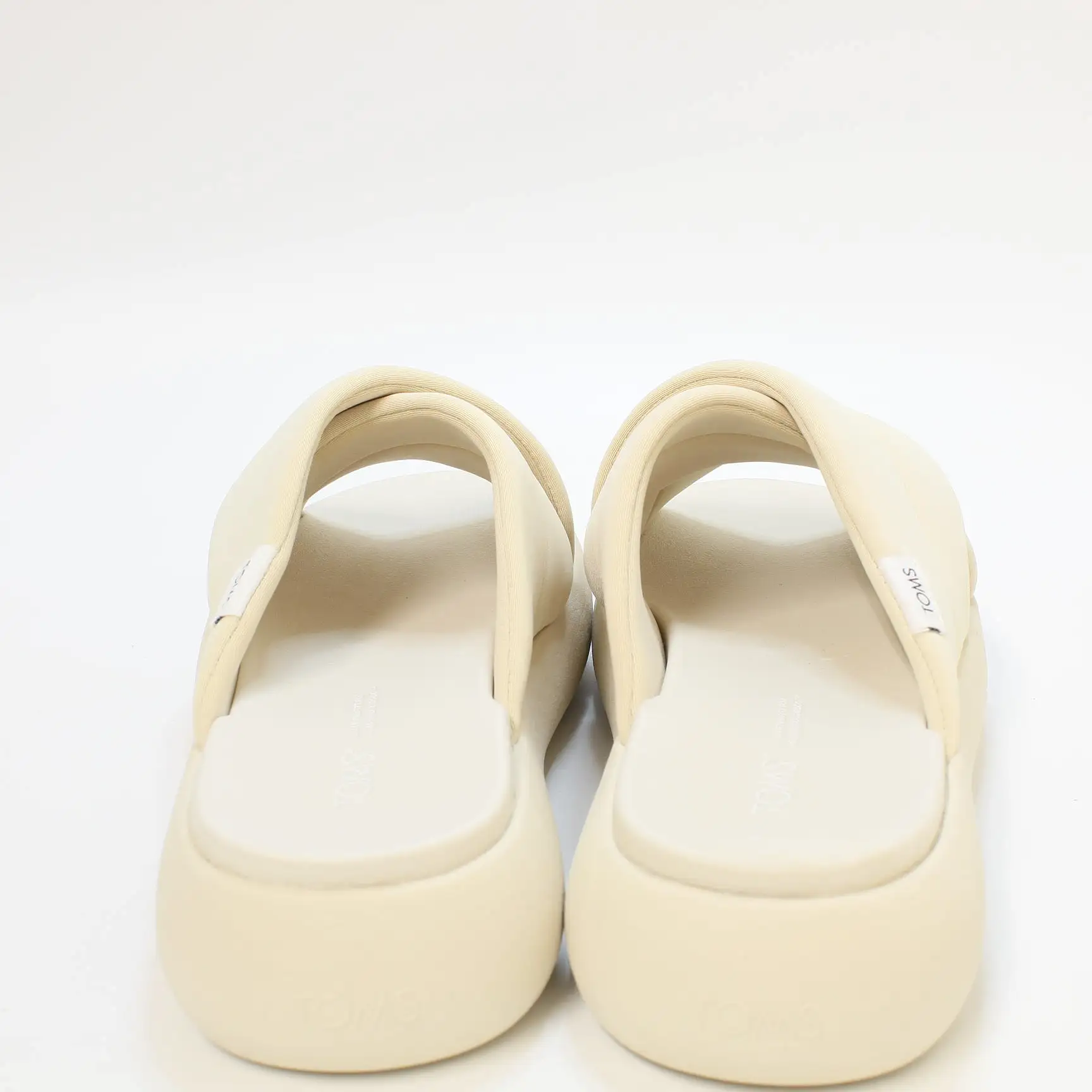 Womens Toms Mallow Crossover Slides Beige