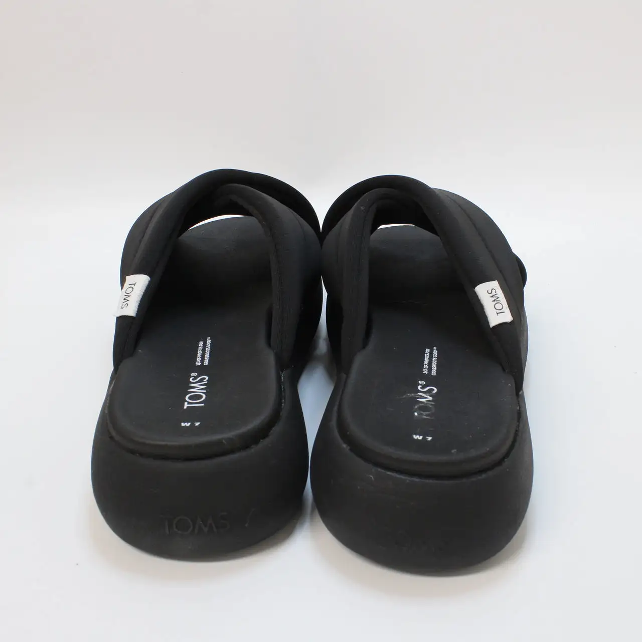 Womens Toms Mallow Crossover Slides Black Repreve Jersey